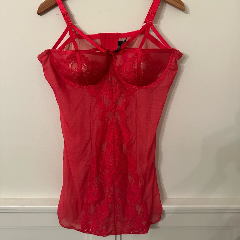 torrid Red Lace Mesh Chemise